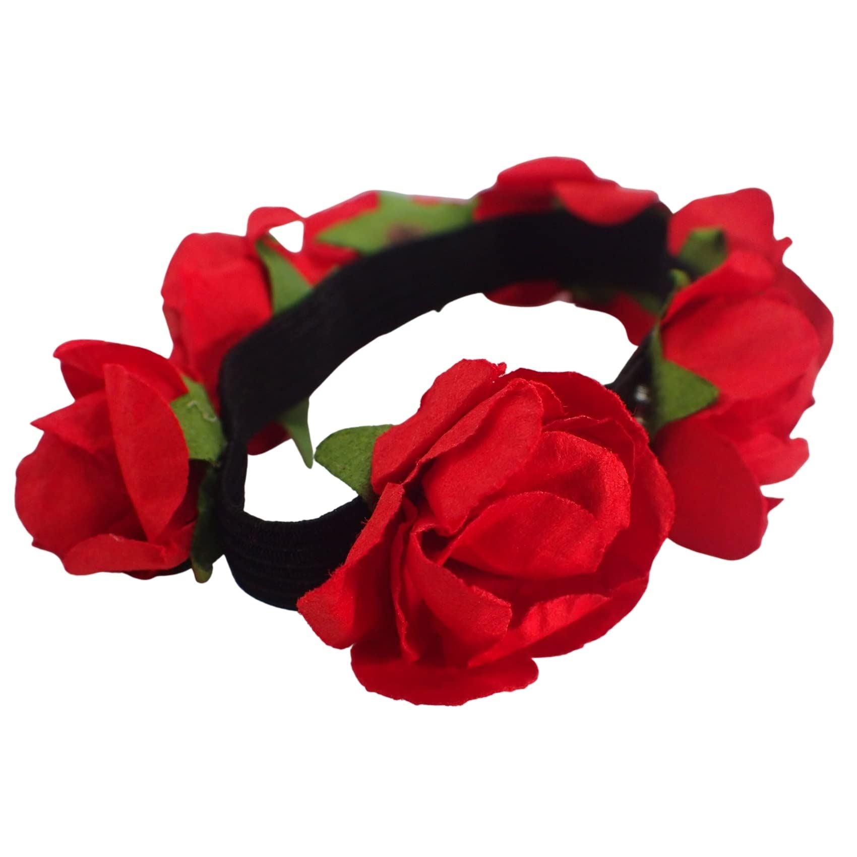 Floral Hair Ties Ponio Ponytail Band Hair Bobbles Rose Flower Hair Ties Hair Band Elastic Headband Hand Bands Paper colourful wrist bands Hair Accessories